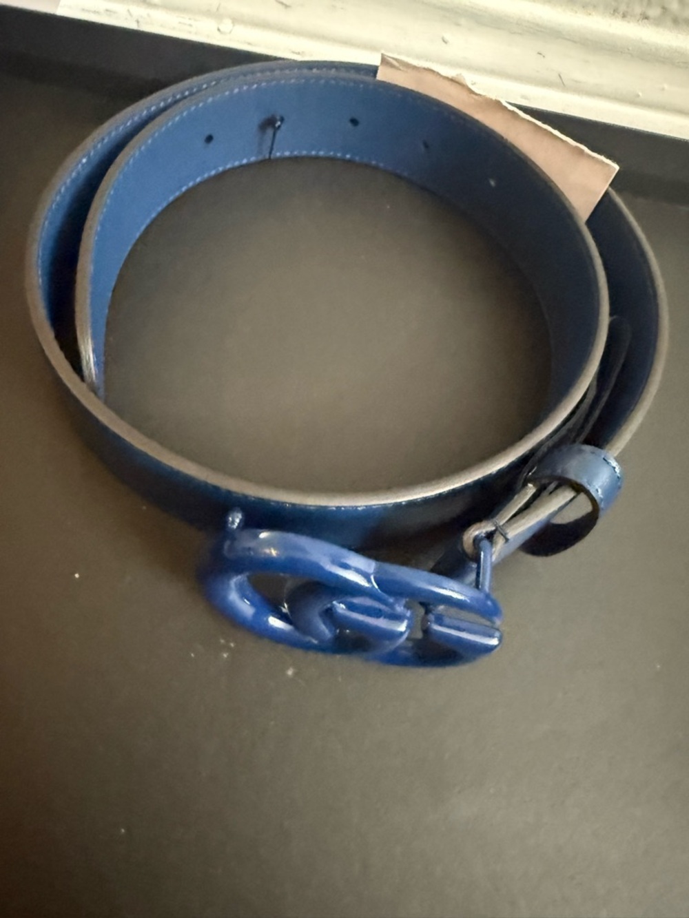 Brand new Gucci Blue Patent Double G Belt size 70 comes with box - Picture 5 of 8